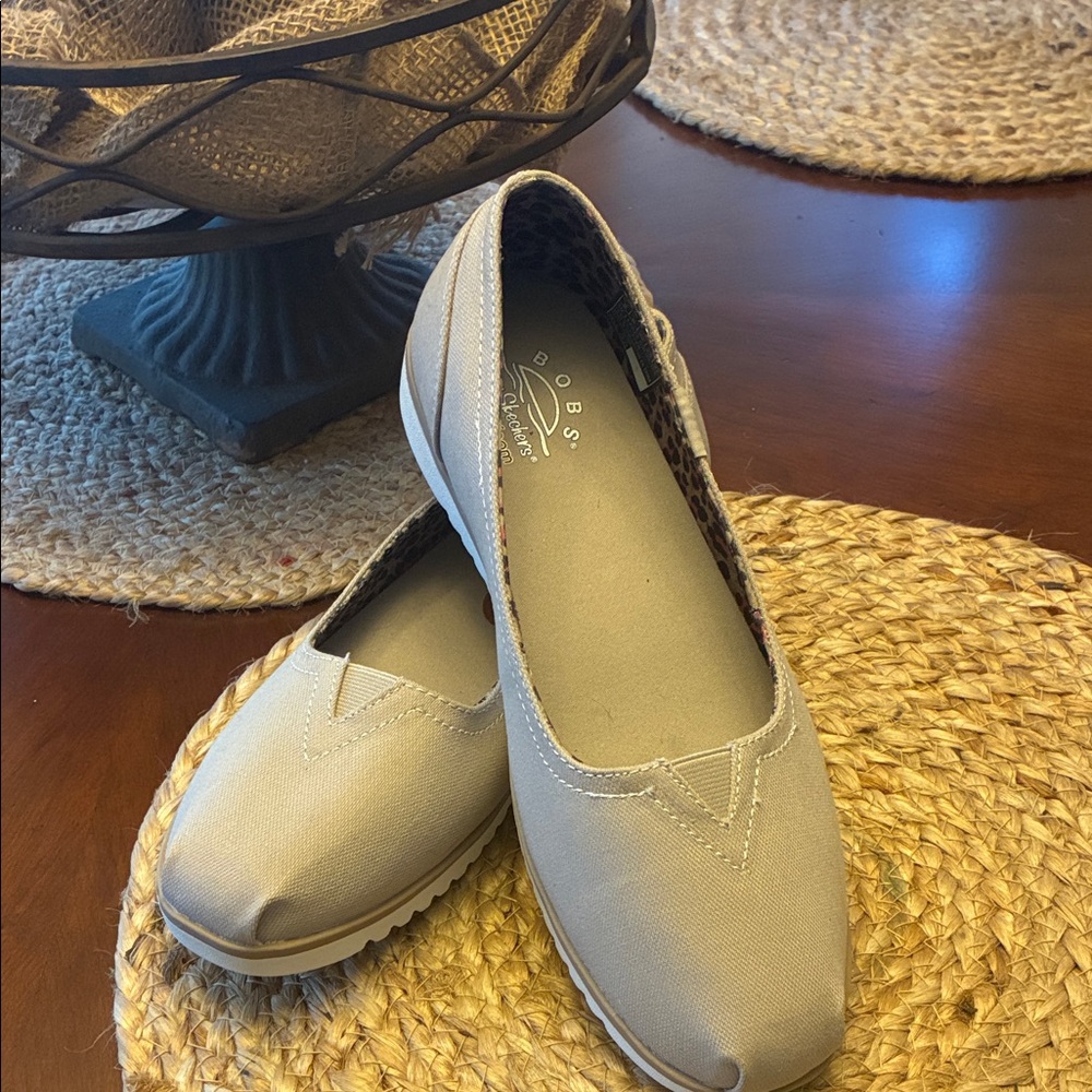 Skechers Women's BOBS Beige Slip-On Loafers